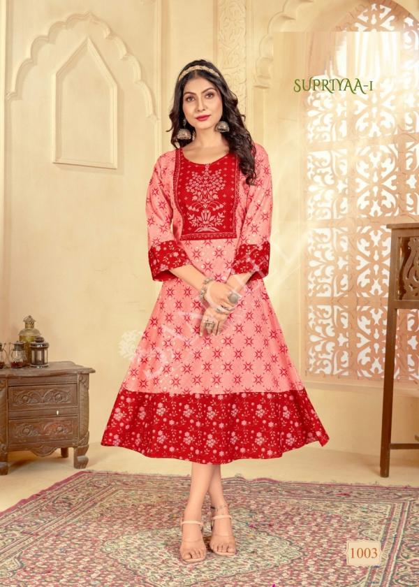 Supriyaa 1 Regular Wear Long Rayon Designer Exclusive Kurti Collection